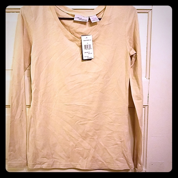 Allison Brittney Tops - Nude long sleeved tshirt